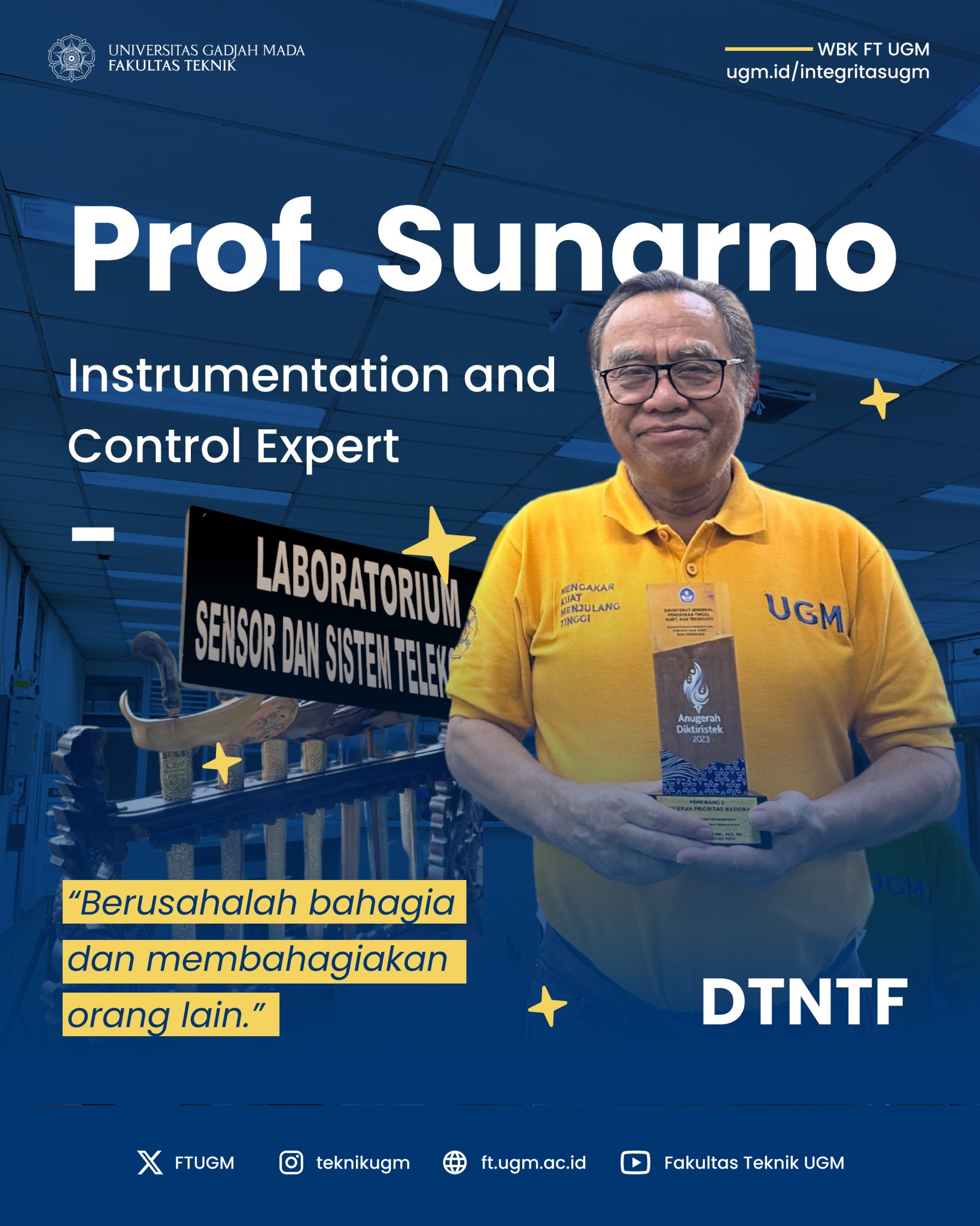 Sunarno Prof. Narno: Meneliti, Bahagia, dan Membahagiakan Orang Lain – Fakultas ...